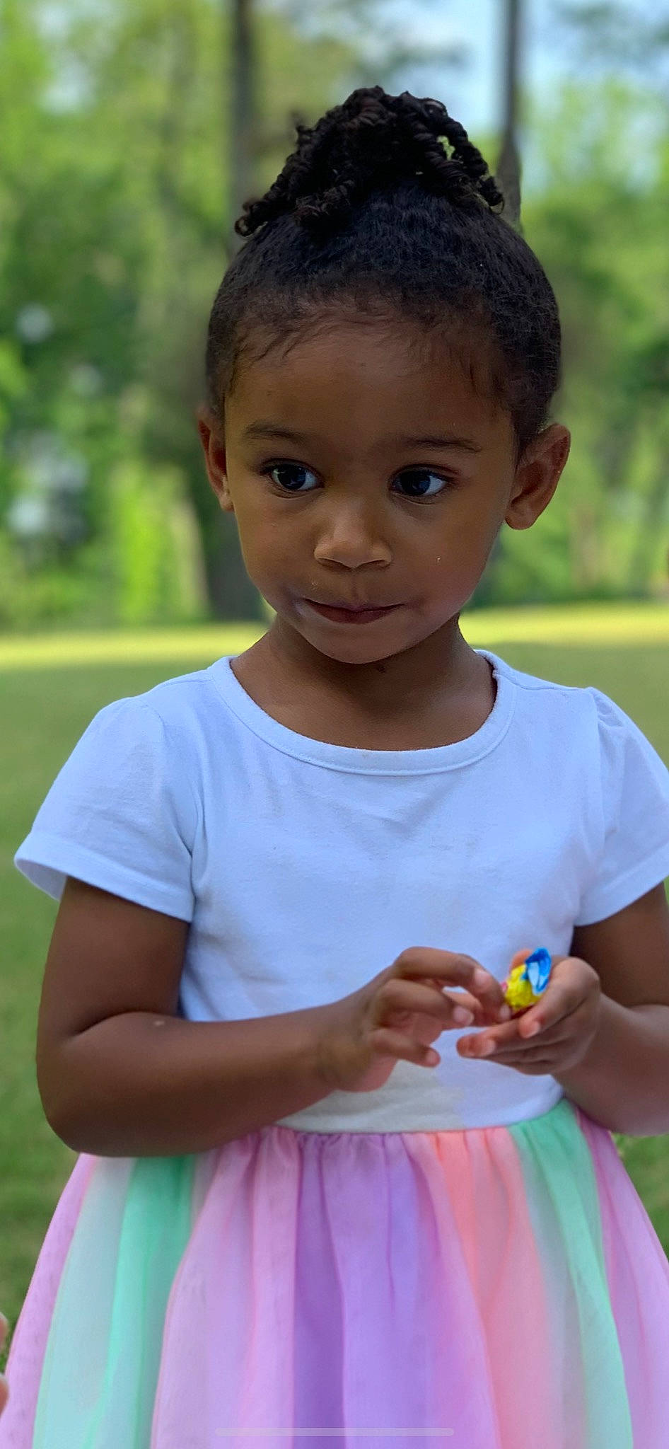 Kaylani joined the competition — help win amazing prizes! child, fun, gesture, grass, hand, happy, head, iris, leisure, magenta, people_in_nature, person, play, recreation, standing, summer, t_shirt, toddler, tree, vacation