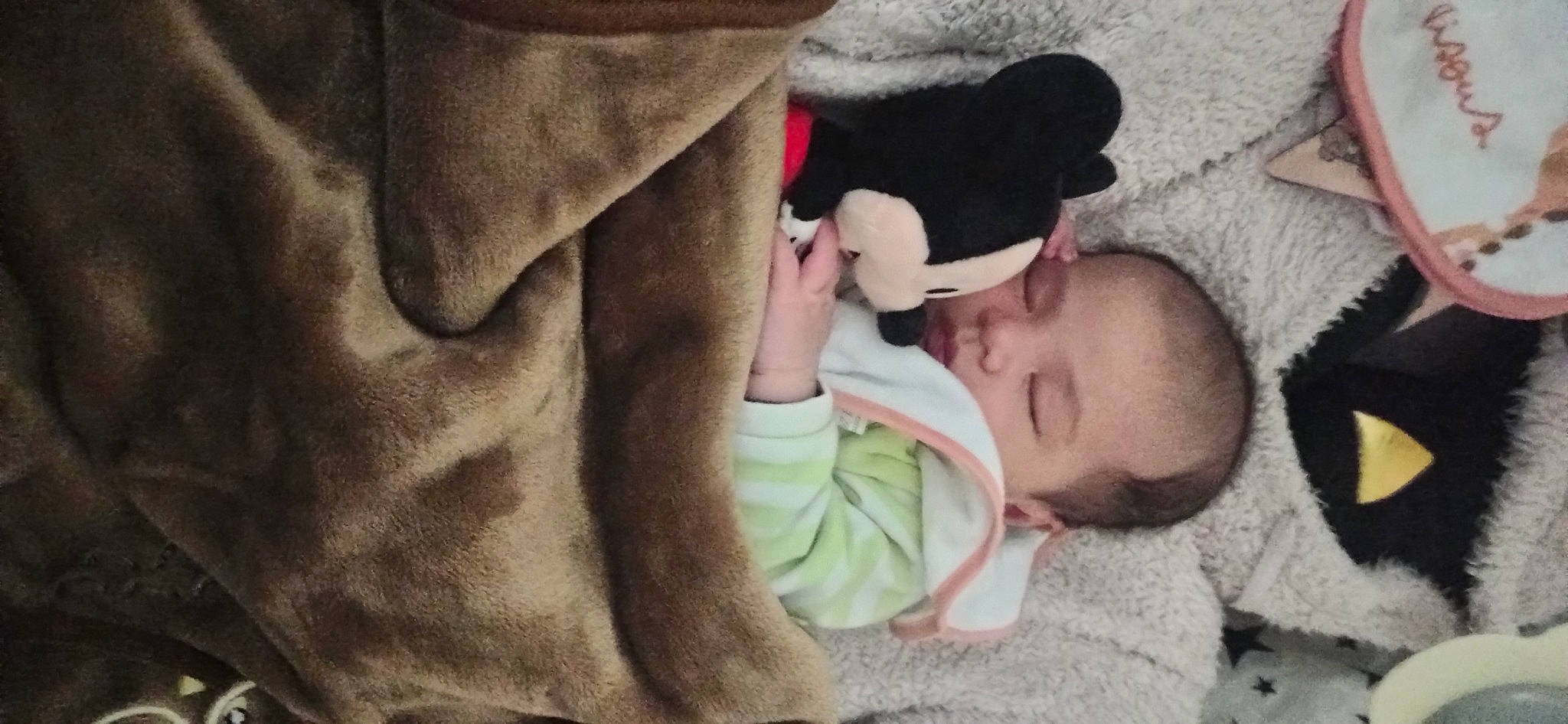 Uriel participe au concours pour gagner de l'argent avec cette photo : baby, baby_toddler_clothing, bedtime, cheek, child, comfort, fur, gesture, linens, nap, pattern, person, product, sleep, sleeve, textile, thumb, toddler, tree