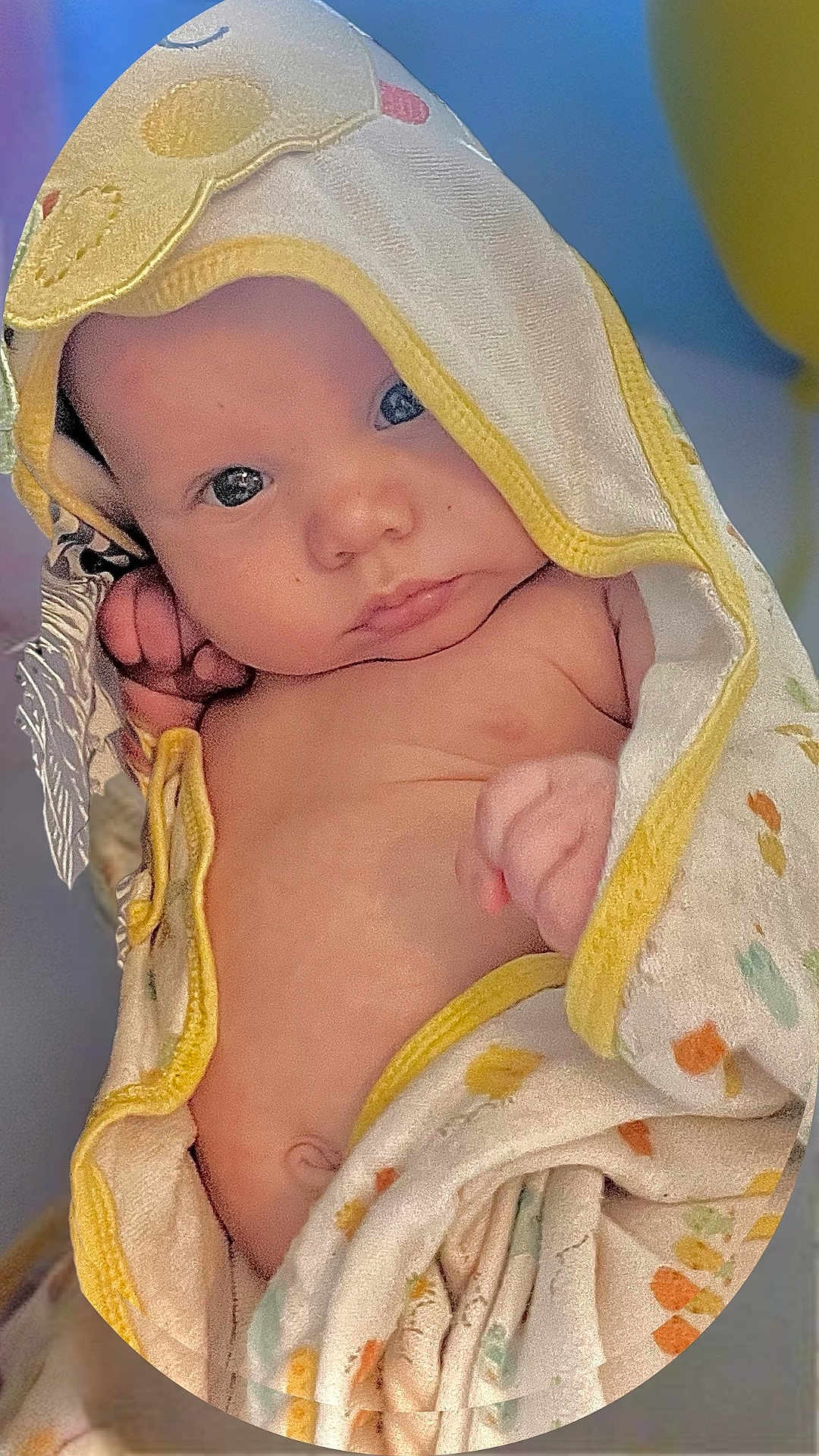 Huntson joined the competition — help win amazing prizes! baby, infant, towel, blanket, wrapped, cute, skin, face, eyes, hand, newborn, soft, yellow, pattern, comfort, indoors, child, portrait, baby_bath, cozy