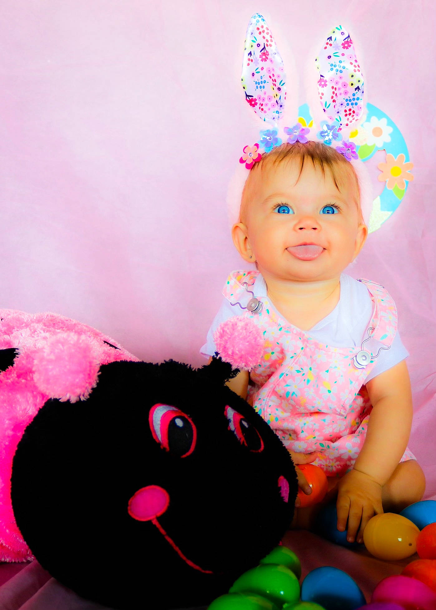 Bexlie joined the competition — help win amazing prizes! baby, baby_playing_with_toys, baby_toddler_clothing, costume_hat, dress, eye, facial_expression, fun, happy, headgear, magenta, mammal, organ, person, pink, product, purple, toddler, toy, vertebrate