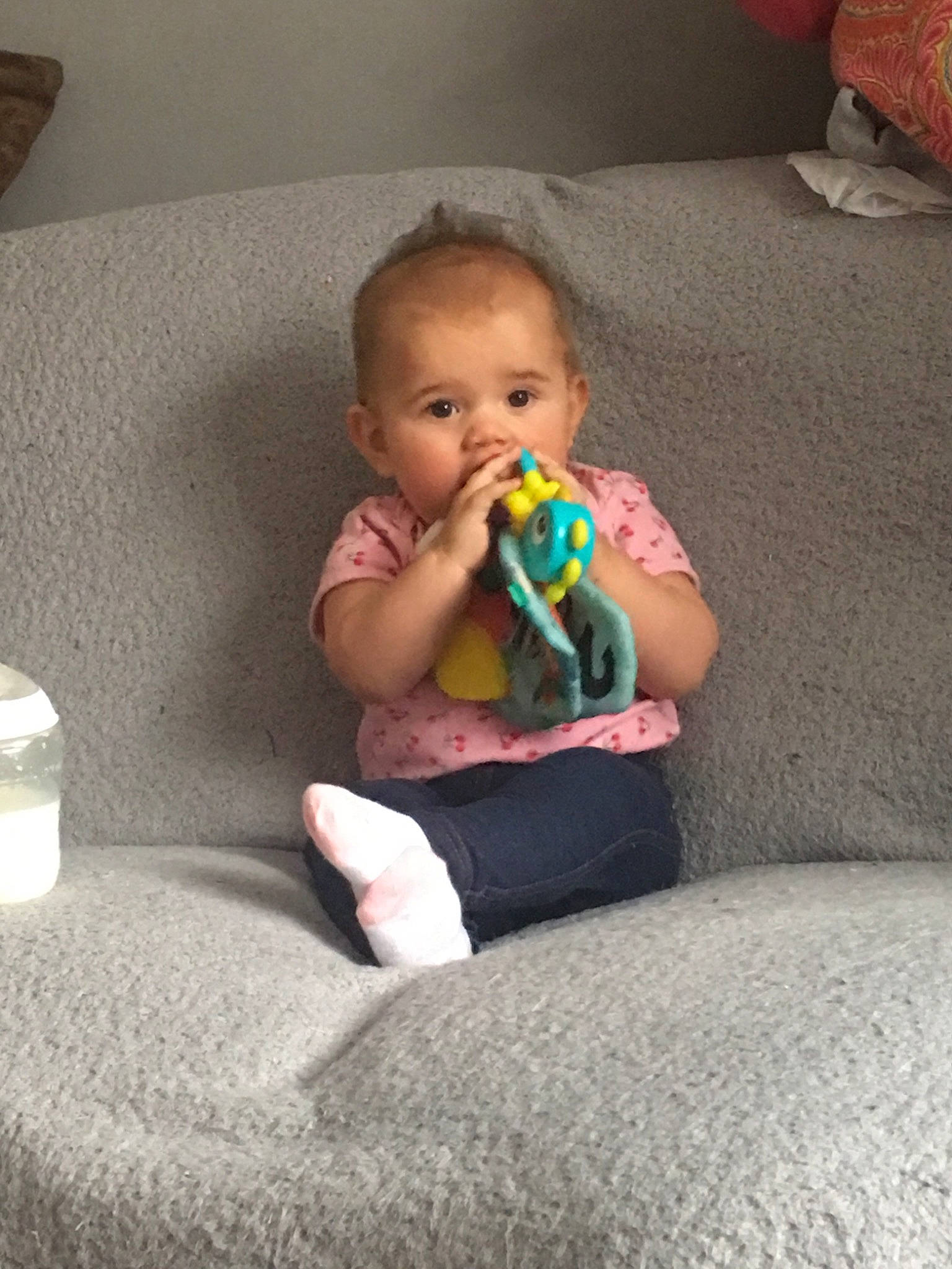 Ella-mae is registered to the contest to win money with this photo: baby, baby_products, child, finger, person, play, product, sitting, toddler, toy