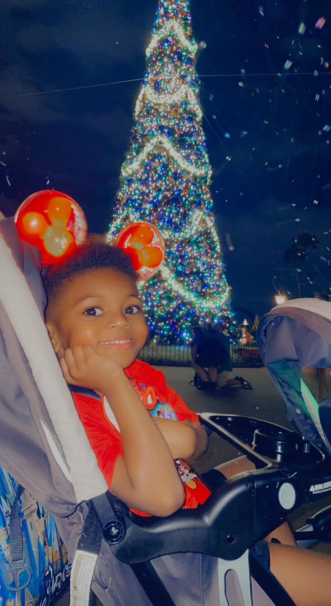 Ashton-amari joined the competition — help win amazing prizes! blue, christmas_decoration, christmas_ornament, christmas_tree, electric_blue, event, fun, happy, head, holiday_ornament, joy, light, ornament, person, photograph, plant, smile, snapshot, toddler, tree