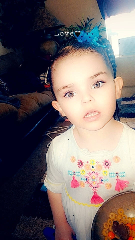 Eliza is registered to the contest to win money with this photo: blue, child, chin, cooking, cool, electric_blue, eye, eyebrow, eyelash, flash_photography, fun, happy, headpiece, iris, lip, neck, organ, person, pink, skin