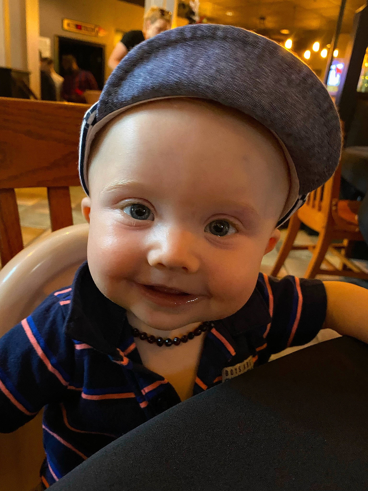 Emmitt joined the competition — help win amazing prizes! baby, baby_toddler_clothing, cap, cheek, child, chin, costume_hat, eyebrow, fashion_accessory, fun, happy, hat, iris, lip, mouth, nose, person, sitting, smile, toddler