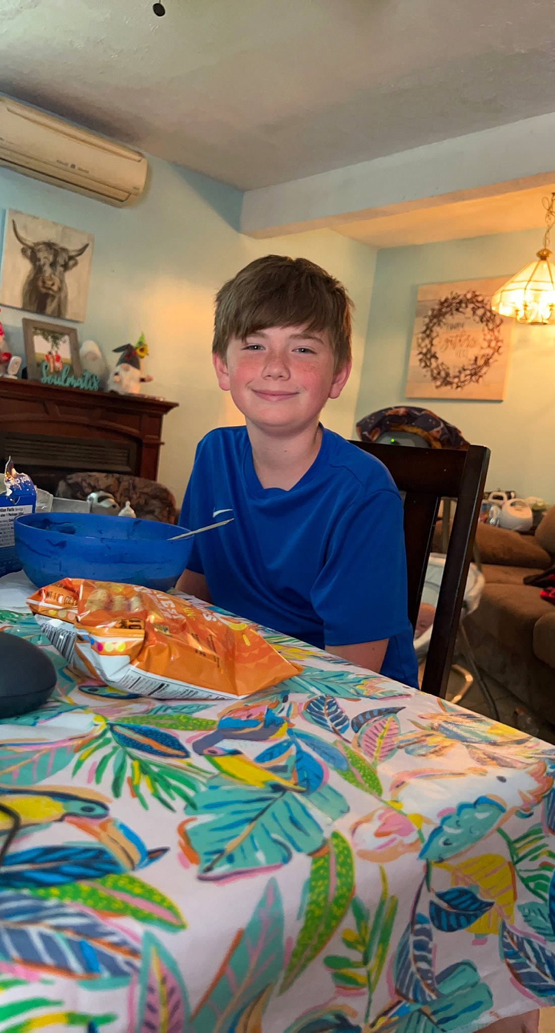 Jayden joined the competition — help win amazing prizes! art, bedding, bedroom, chair, comfort, couch, event, fun, joy, lamp, leisure, linens, person, picture_frame, plate, room, sitting, t_shirt, table, tableware