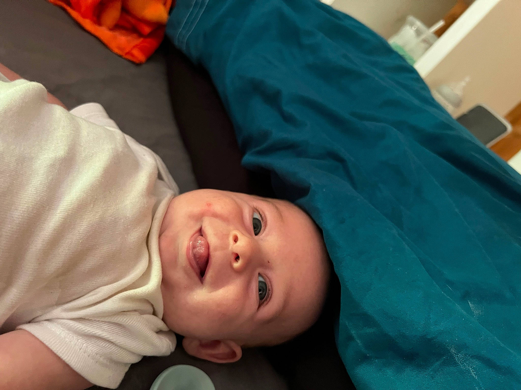 Dawson joined the competition — help win amazing prizes! baby, baby_toddler_clothing, cheek, child, comfort, eye, eyebrow, forehead, fun, gesture, happy, hat, iris, lip, mouth, nose, person, room, sitting, smile