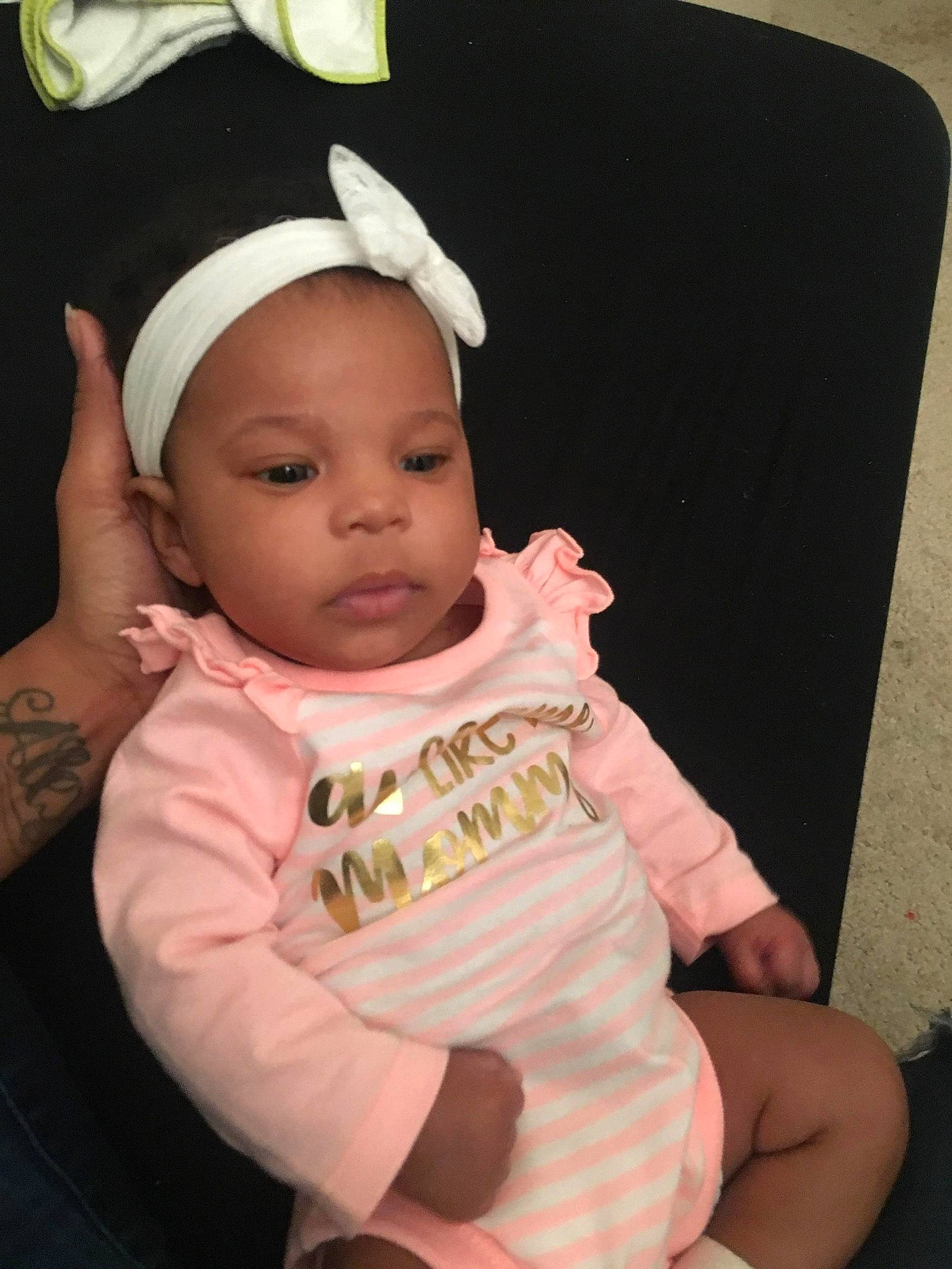 K'Lynn joined the competition — help win amazing prizes! baby, cheek, child, ear, headgear, headwear, person, product, skin, toddler