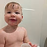 Elijah joined the competition — help win amazing prizes! toddler, child, smiling, wet_hair, bathroom, bottle, skin, face, hands, water, happy, portrait, indoors, cute, baby, playful, young, person, expression, childhood