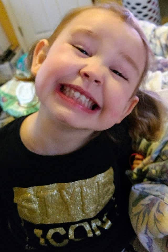 Aubrie joined the competition — help win amazing prizes! cheek, child, chin, cool, ear, face, facial_expression, head, jaw, joy, laugh, mouth, nose, organ, person, selfie, smile, toddler, tongue, tooth