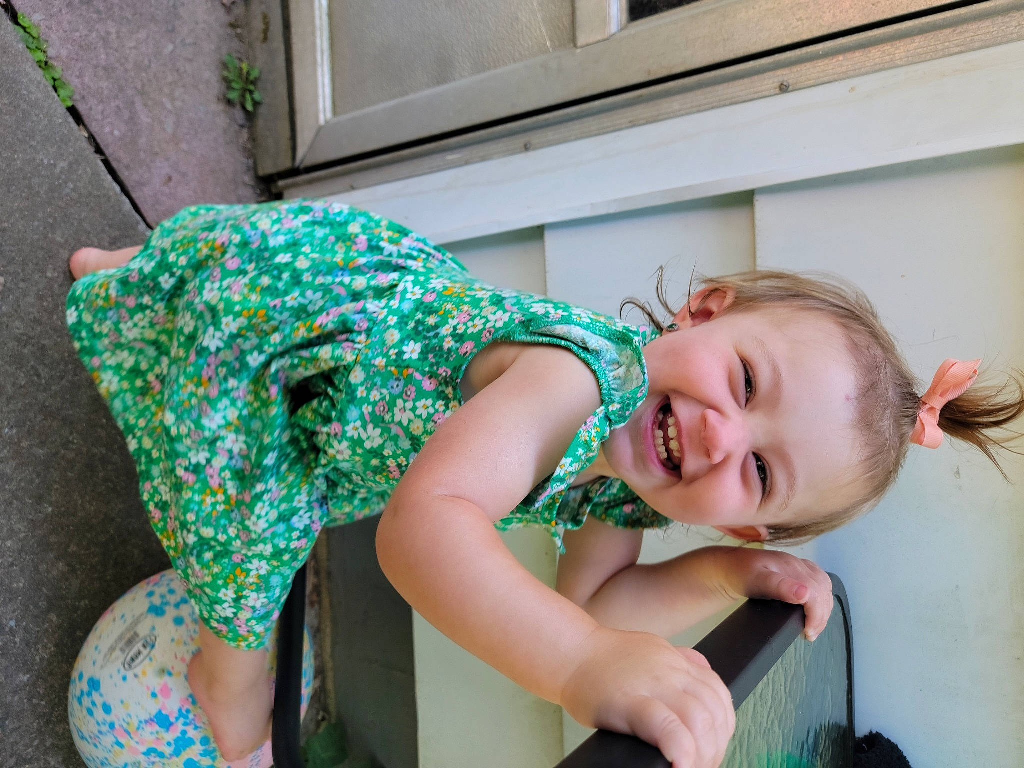 Teagan joined the competition — help win amazing prizes! cool, electric_blue, fun, grass, green, happy, human_leg, joint, joy, knee, leisure, neck, pattern, person, shoulder, sitting, smile, t_shirt, thigh, trunk