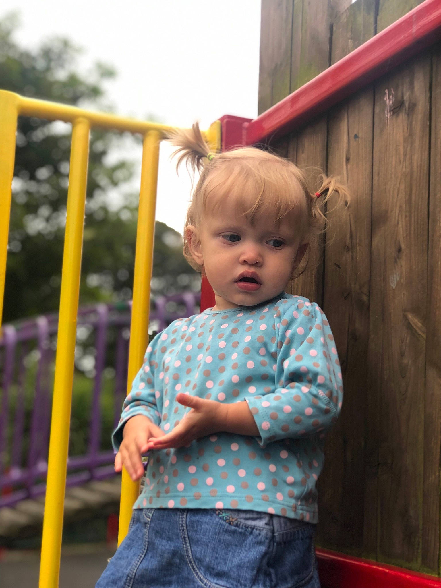 Lisa is registered to the contest to win money with this photo: baby, child, fun, outdoor_play_equipment, person, play, playground, public_space, recreation, toddler