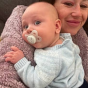 Forrest joined the competition — help win amazing prizes! baby, babylaughing, biting, blanket, clothing, face, happy, head, knitwear, newborn, people, person, photography, portrait, sleeve, smile, sweater, yawning