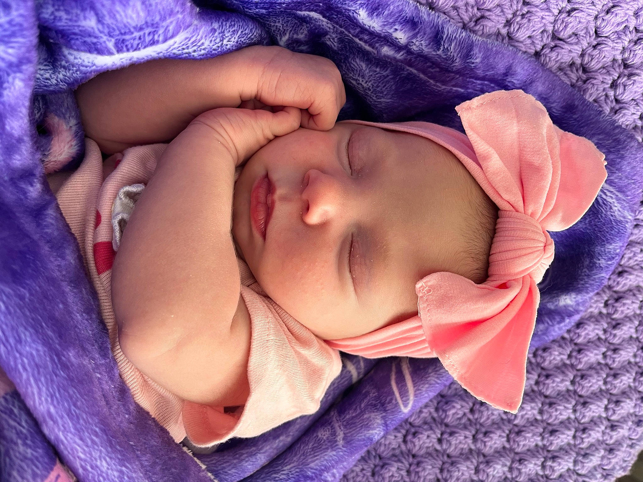 Knoxley is registered to the contest to win money with this photo: azure, baby, baby_sleeping, baby_toddler_clothing, blue, cheek, child, comfort, finger, happy, iris, lip, mouth, nose, person, pink, purple, skin, textile, toddler