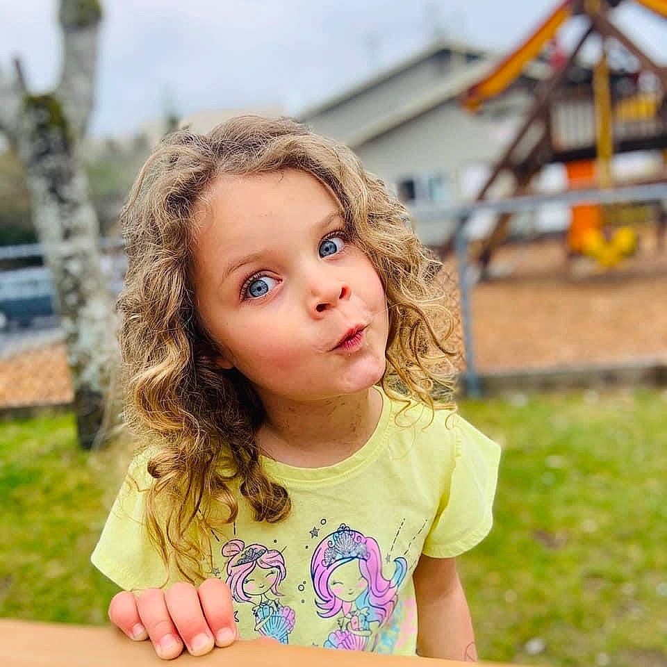 Kyah joined the competition — help win amazing prizes! blond, child, child_model, eye, face, fun, grass, hair, hairstyle, happy, person, photography, play, playground, public_space, smile, summer, surprise, toddler, tree