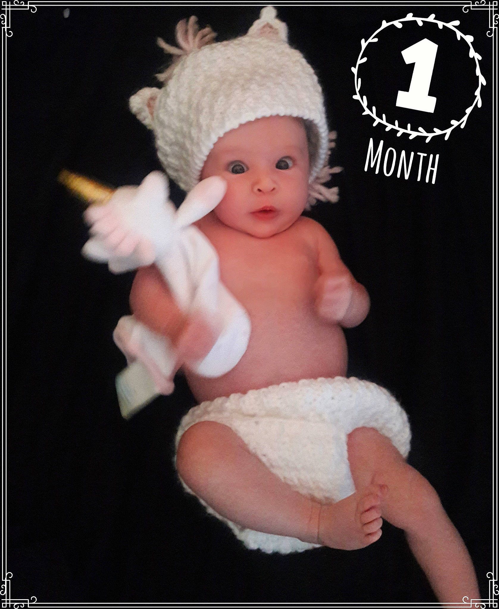 Ruby is registered to the contest to win money with this photo: baby, beanie, cap, child, costume_accessory, fictional_character, fur, hat, headgear, headwear, knit_cap, person, photo_caption, toddler, toy