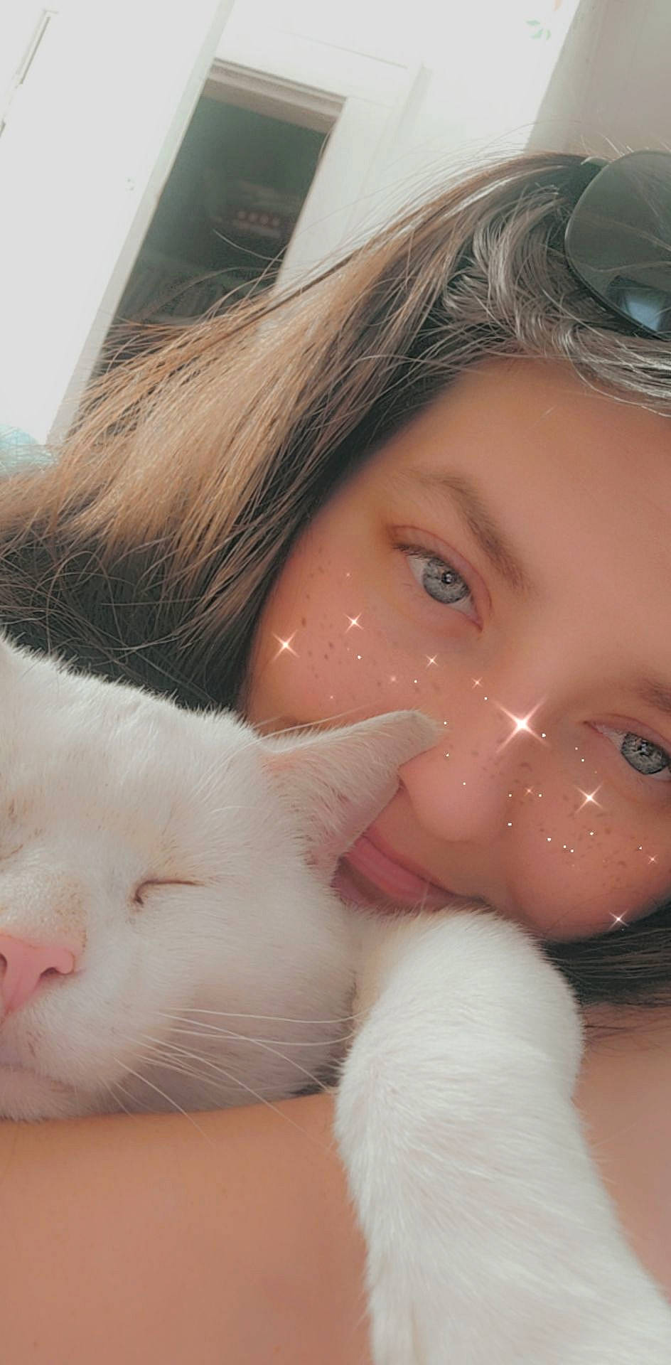 Snowball is registered to the contest to win money with this photo: carnivore, cat, cheek, chin, ear, eye, eyebrow, eyelash, fawn, felidae, goggles, human_body, iris, jaw, lip, mouth, nose, skin, small_to_medium_sized_cats, whiskers