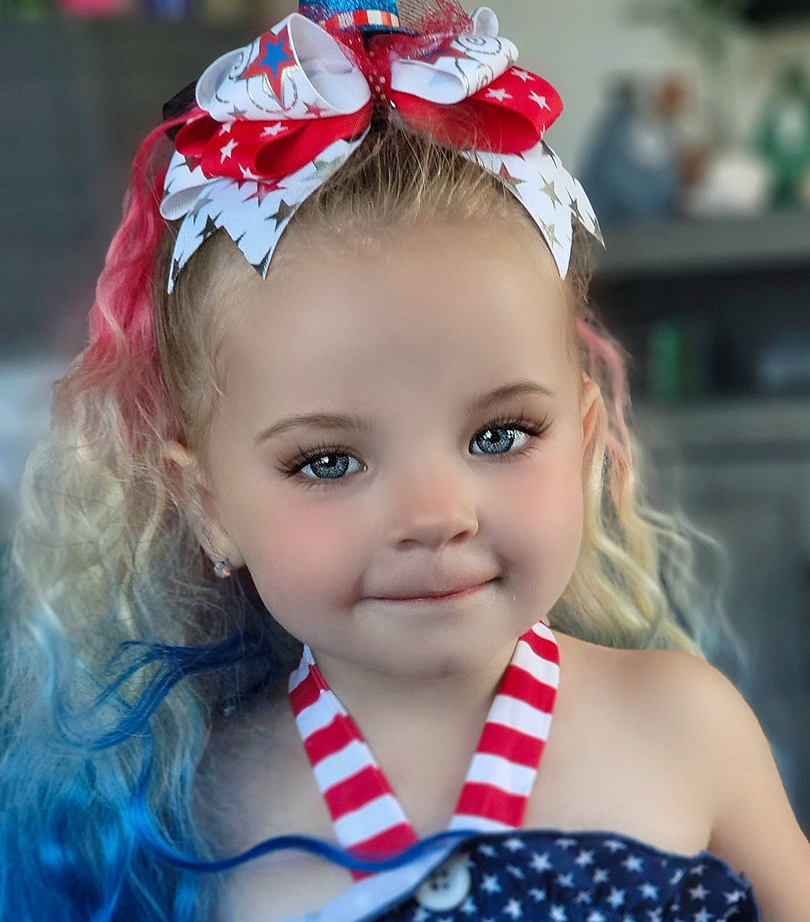 Faith joined the competition — help win amazing prizes! blond, blue, bridal_accessory, child, dress, electric_blue, eyebrow, eyelash, hair_accessory, happy, headband, headgear, headpiece, jewellery, lip, organ, person, photograph, smile, toddler