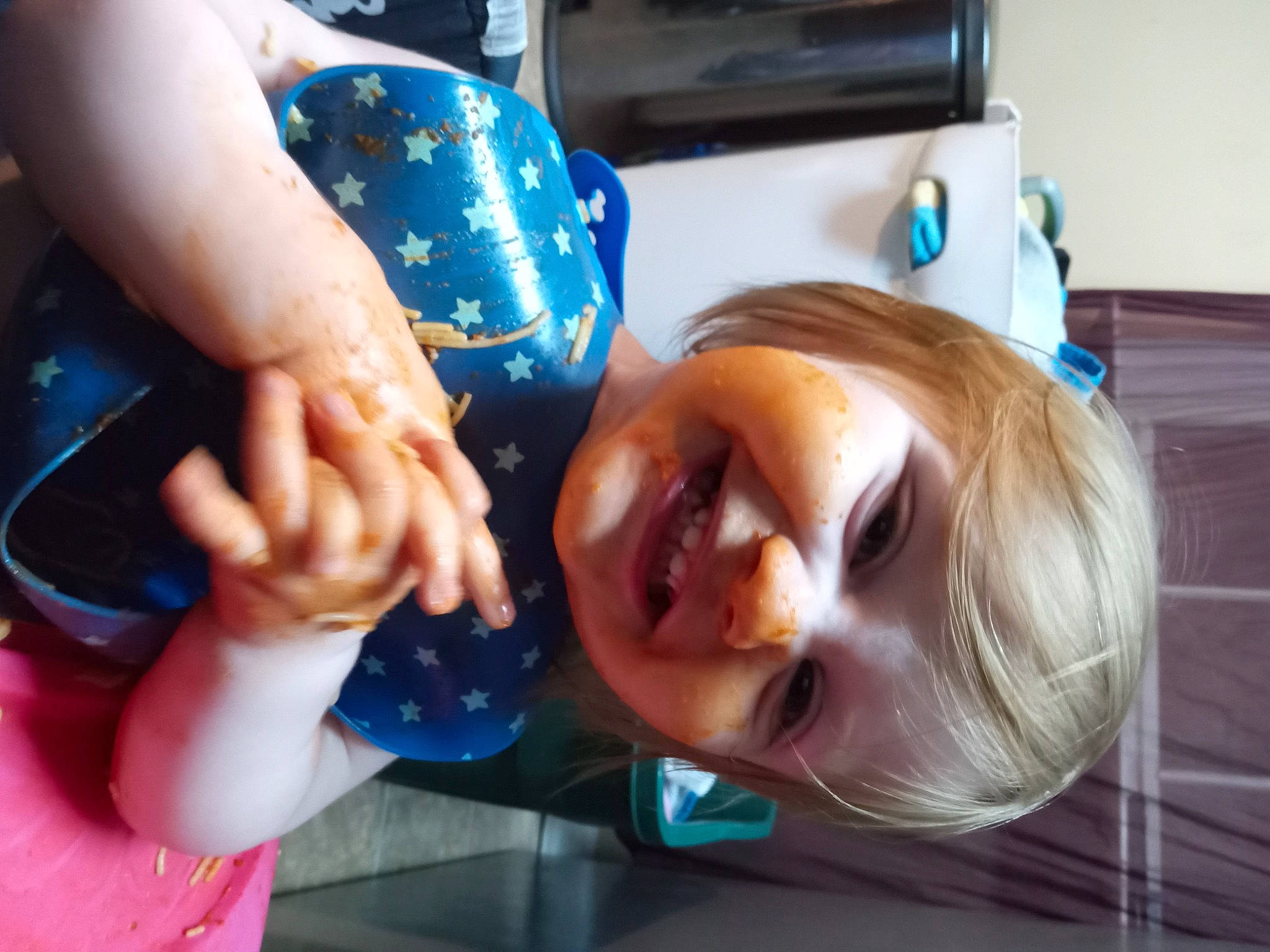 Wolf joined the competition — help win amazing prizes! child, electric_blue, eyewear, food, fun, gesture, hair_coloring, happy, home_appliance, joy, kitchen_appliance, mammal, mouth, nail, person, personal_protective_equipment, room, smile, television, thumb