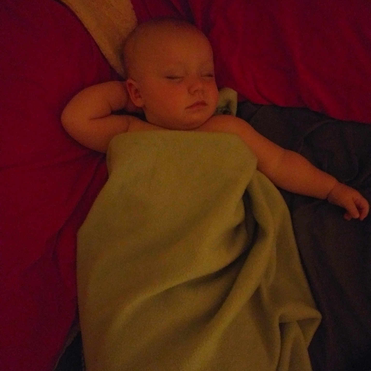 Alistaire is registered to the contest to win money with this photo: abdomen, arm, baby, bedtime, cheek, child, comfort, finger, head, mouth, person, skin, sleep, smile, textile, toddler