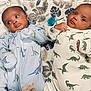 Kayden And Kaysen joined the competition — help win amazing prizes! baby, infant, dinosaur_pajamas, blanket, pacifier, lying_down, cute, two_babies, patterned_blanket, sleepwear, child, newborn, soft_lighting, indoor, portrait, expression, face, cozy, hands_covered, warm