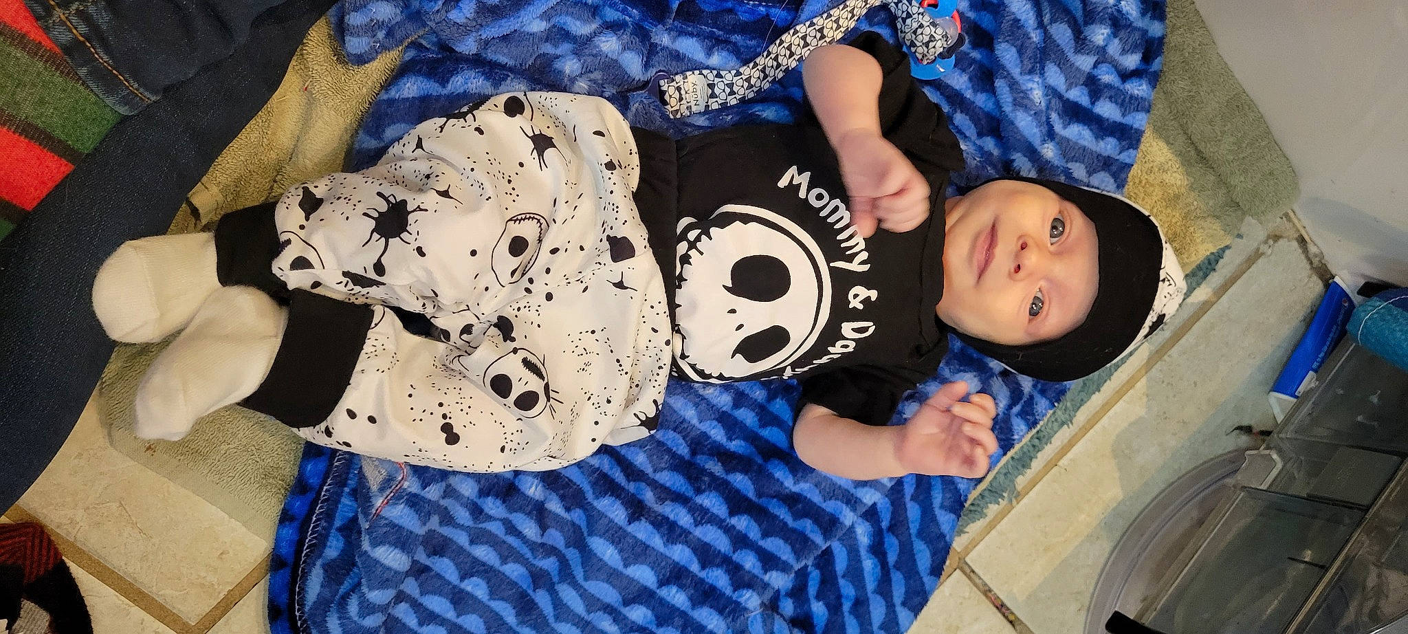 Rodney joined the competition — help win amazing prizes! abdomen, baby, baby_products, baby_toddler_clothing, blue, child, costume, fashion_accessory, fun, happy, hat, headwear, pattern, person, personal_protective_equipment, plant, plush, sleeve, stuffed_toy, thigh