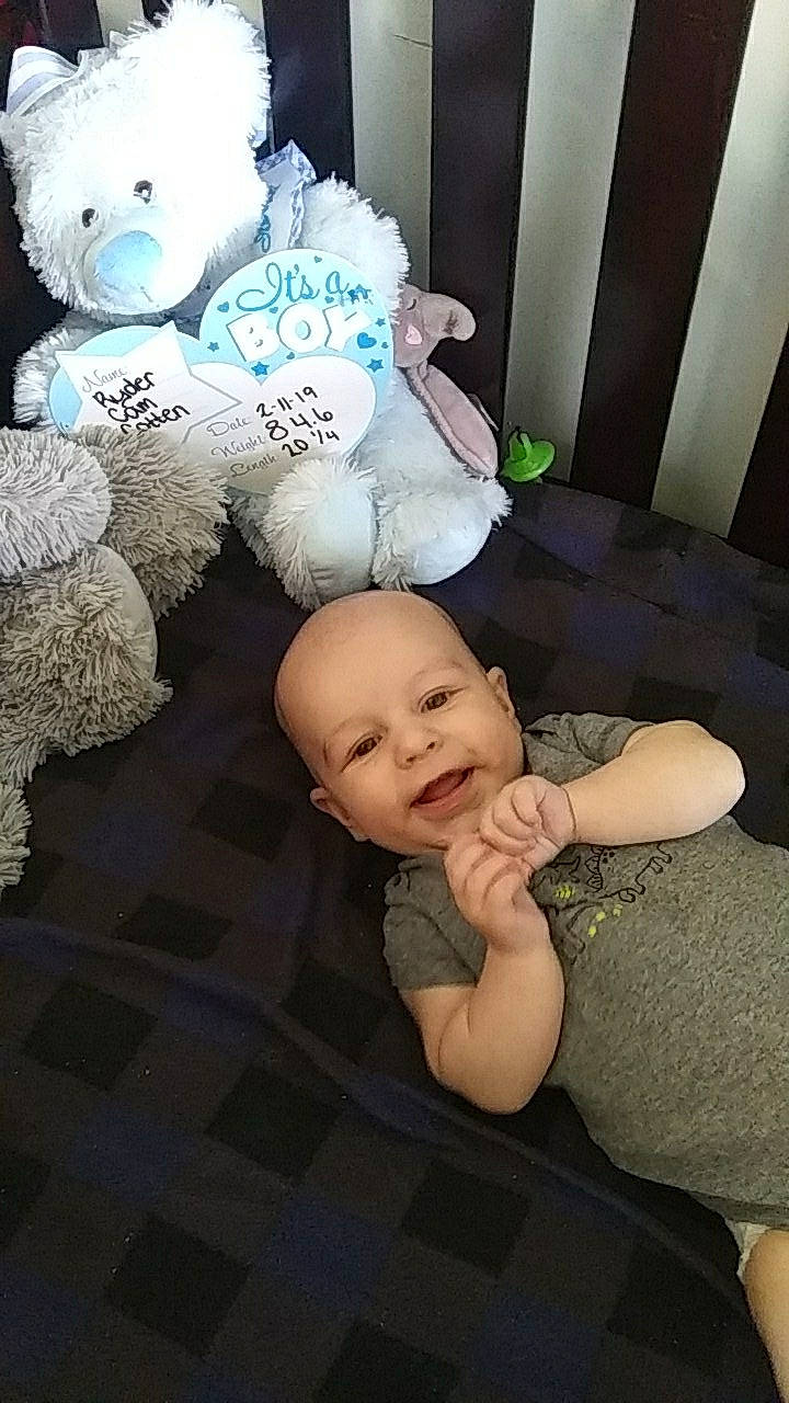 Ryder joined the competition — help win amazing prizes! baby, child, person, skin, stuffed_toy, teddy_bear, toddler, toy