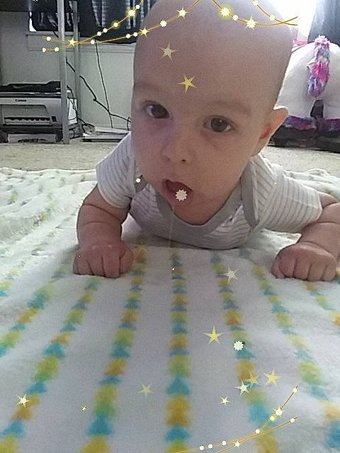 Ryder joined the competition — help win amazing prizes! baby, cheek, child, crawling, flooring, head, person, surprise, toddler, tummy_time
