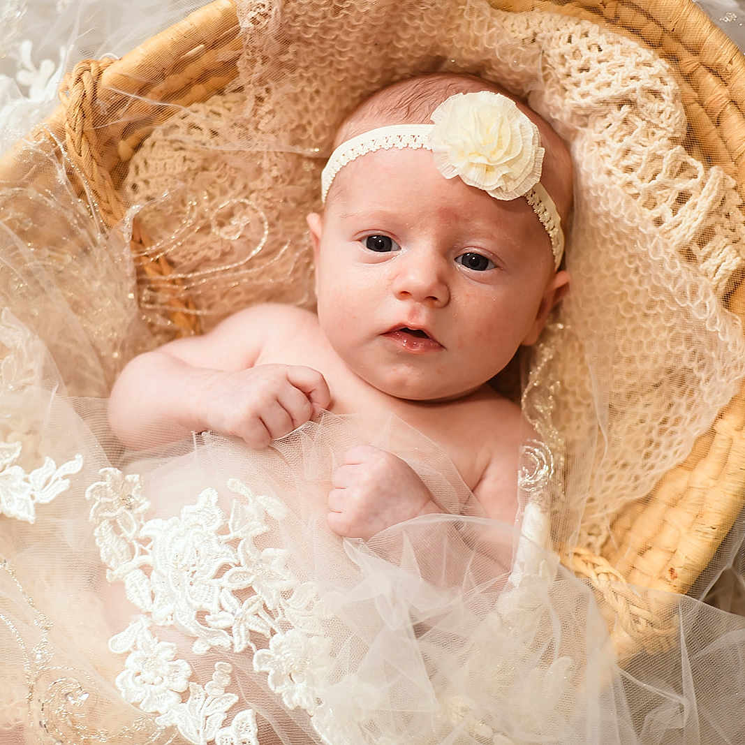 Aurora joined the competition — help win amazing prizes! baby, bed, bridalveil, clothing, crib, dress, face, fashion, formalwear, furniture, gown, hat, head, infantbed, newborn, person, photography, portrait, wedding, weddinggown