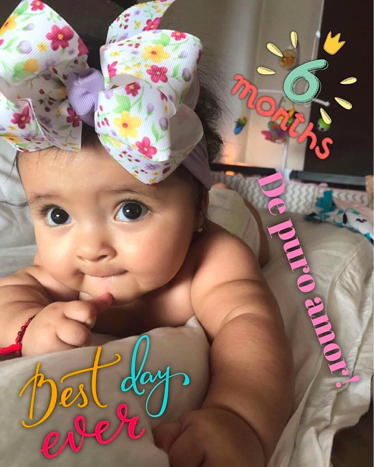 Emiliana joined the competition — help win amazing prizes! cheek, child, day, finger, hair_accessory, happiness, headband, headgear, infant, person, photo_caption, pink, product, skin, toddler