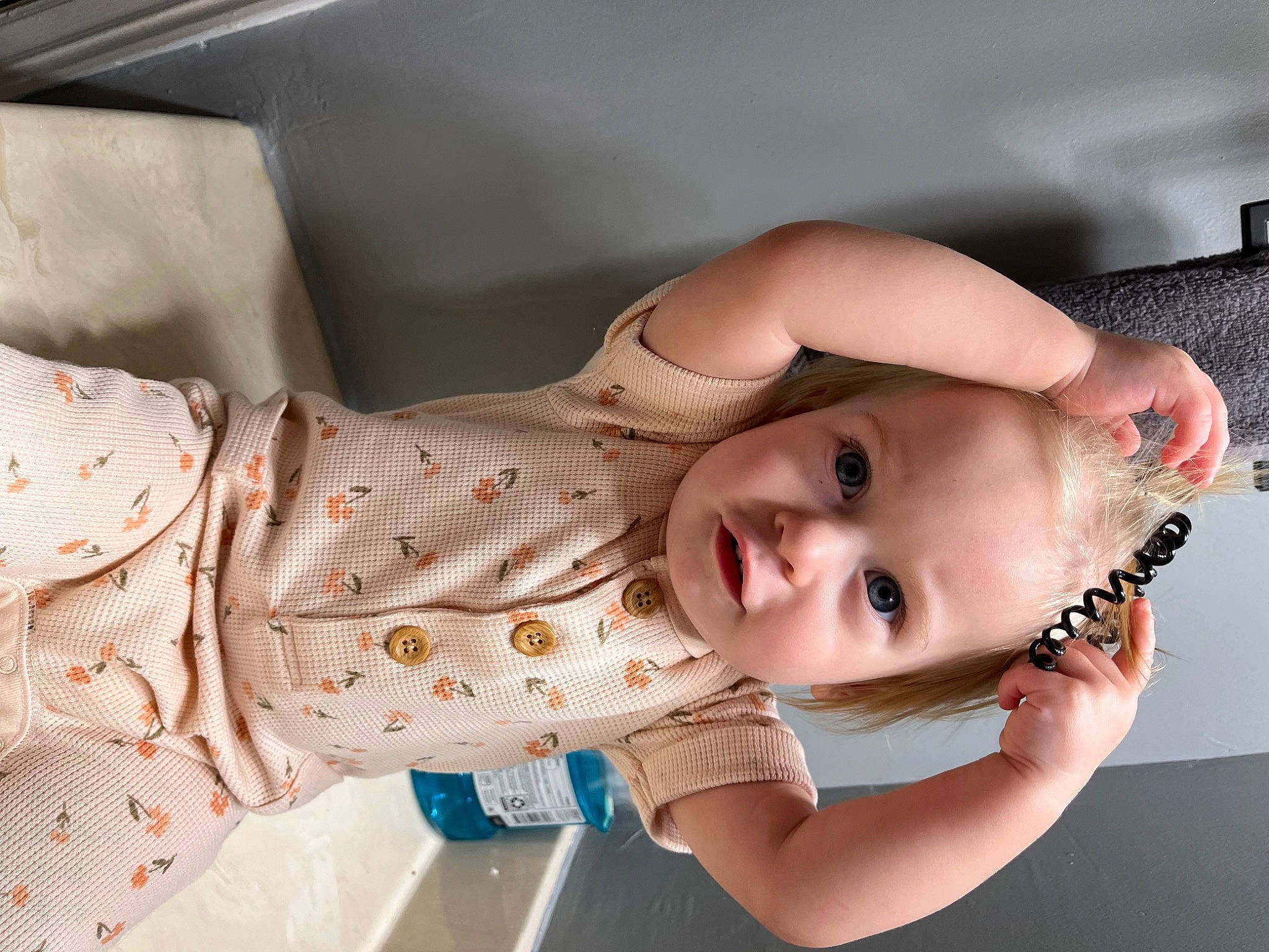 Blakelynn joined the competition — help win amazing prizes! arm, baby, baby_products, baby_toddler_clothing, cheek, chest, child, dress, elbow, eyelash, hand, happy, lip, mouth, neck, nose, person, skin, sleeve, smile