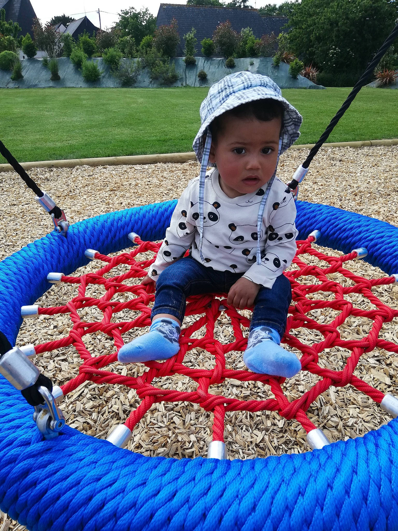 Samaël participe au concours pour gagner de l'argent avec cette photo : baby, blue, child, electric_blue, fun, grass, human_settlement, leisure, nature, outdoor_recreation, people, people_in_nature, person, plant, playground, public_space, recreation, summer, toddler, tree