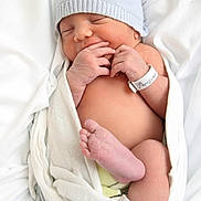 Austin joined the competition — help win amazing prizes! newborn, baby, infant, sleeping, blanket, hat, hospital_wristband, toes, feet, hands, wrapped, closeup, skin, white_sheet, bed, portrait, peaceful, nursery, tiny, newborn_hat