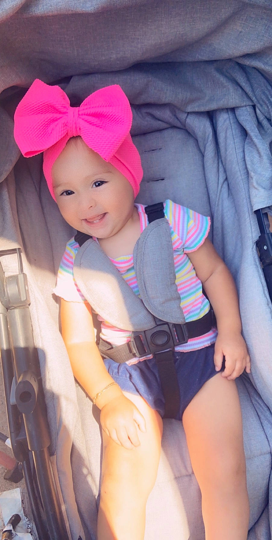 Ezabella joined the competition — help win amazing prizes! auto_part, baby, child, child_model, clothing, headgear, headwear, joy, person, pink, product, skin, smile, toddler