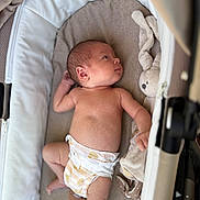 Lyzio Alias Babychou participe au concours pour gagner de l'argent avec cette photo : arm, baby, bassinet, bunny, child, cozy, cute, diaper, head, infant, laying_down, leg, newborn, nursery, person, plush_toy, skin, sleeping_area, small, soft