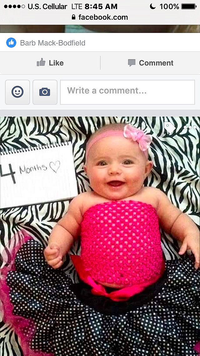 Myah is registered to the contest to win money with this photo: baby, baby_products, baby_toddler_clothing, child, child_model, crochet, design, headwear, joy, magenta, pattern, person, photo_caption, photography, pink, polka_dot, product, toddler