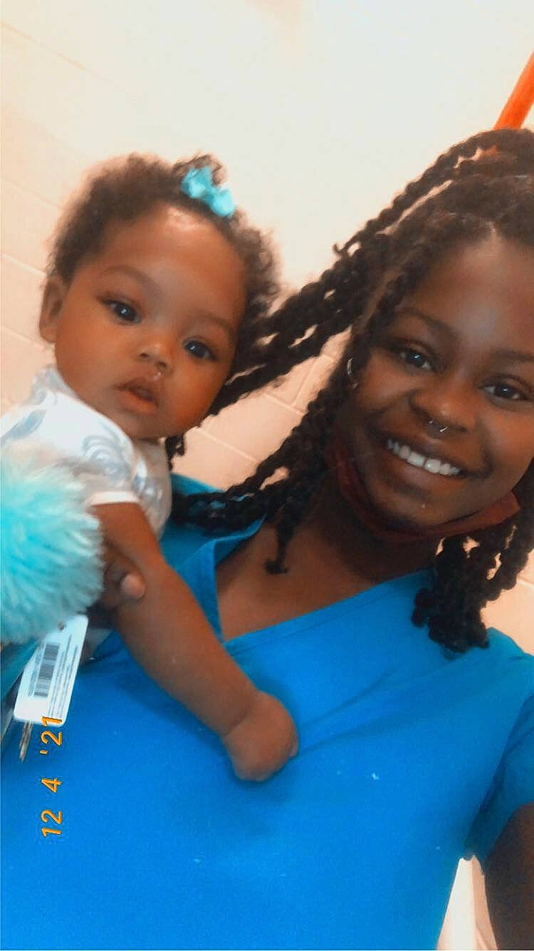 Leilani joined the competition — help win amazing prizes! baby_toddler_clothing, black_hair, blue, cornrows, eye, face, facial_expression, fun, gesture, hair, hairstyle, happy, head, iris, joy, lip, people, person, ringlet, skin