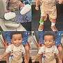 Jakai is registered to the contest to win money with this photo: adult, brown_sneakers, car_seat, child, closeup, denim, footwear, orange_shorts, outdoor, overalls, pacifier, person, playful, smiling, socks, star_pattern, striped_shirt, support, toddler, tongue_out