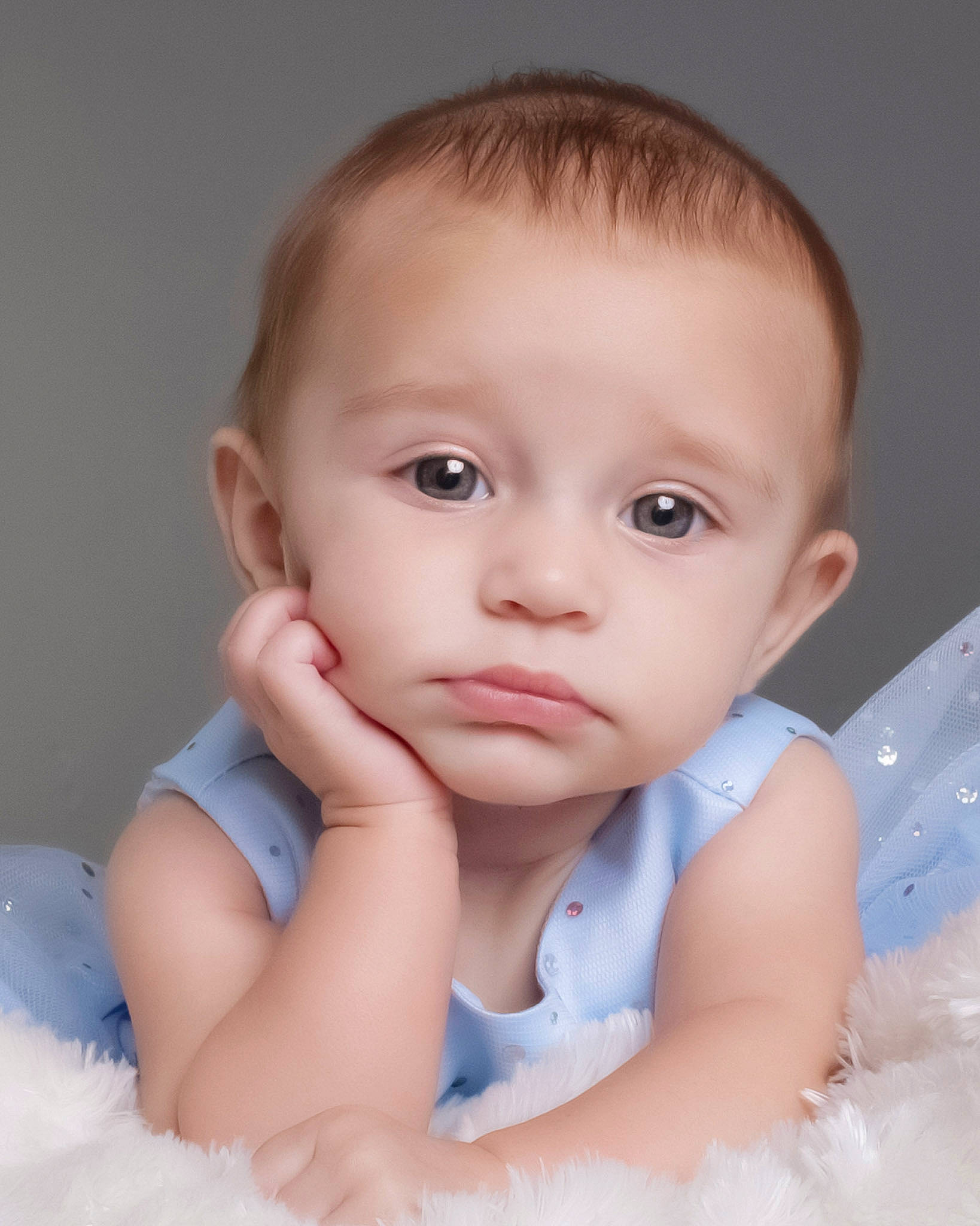 Raylynn joined the competition — help win amazing prizes! baby, baby_toddler_clothing, cheek, child, chin, close_up, comfort, eyebrow, eyelash, finger, flash_photography, gesture, happy, human_body, iris, nail, nose, person, sitting, thumb