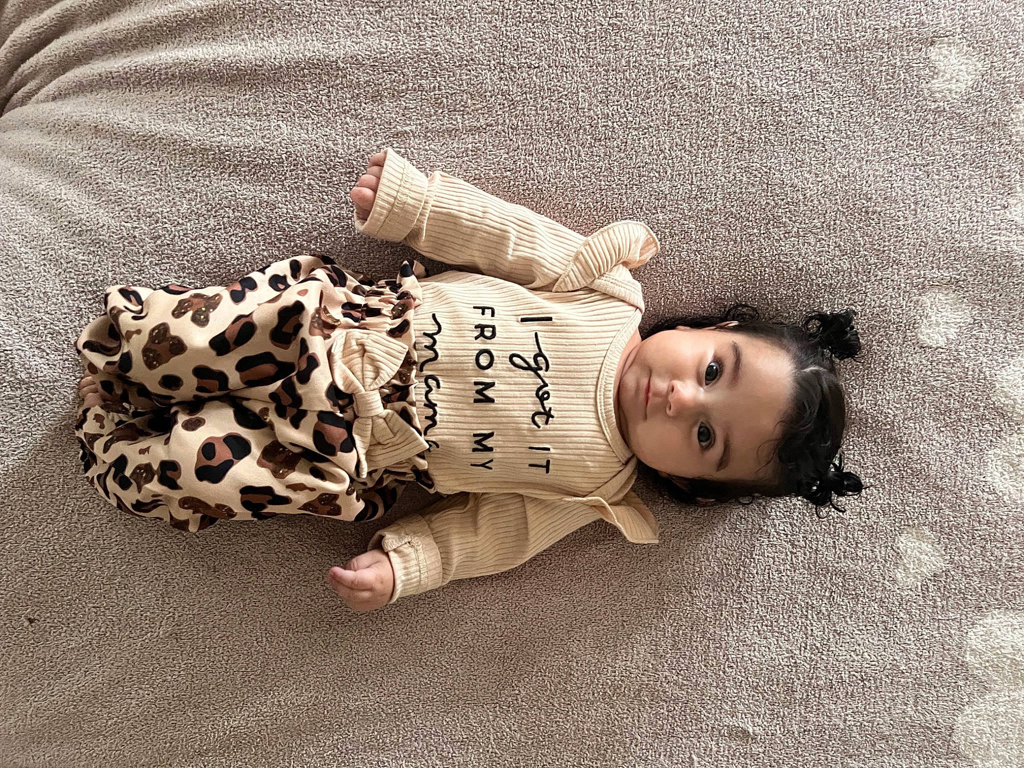 Kailani joined the competition — help win amazing prizes! baby, baby_sleeping, baby_toddler_clothing, child, comfort, floor, flooring, font, fur, happy, human_leg, linens, pattern, person, portrait_photography, room, sitting, skin, sleeve, toddler