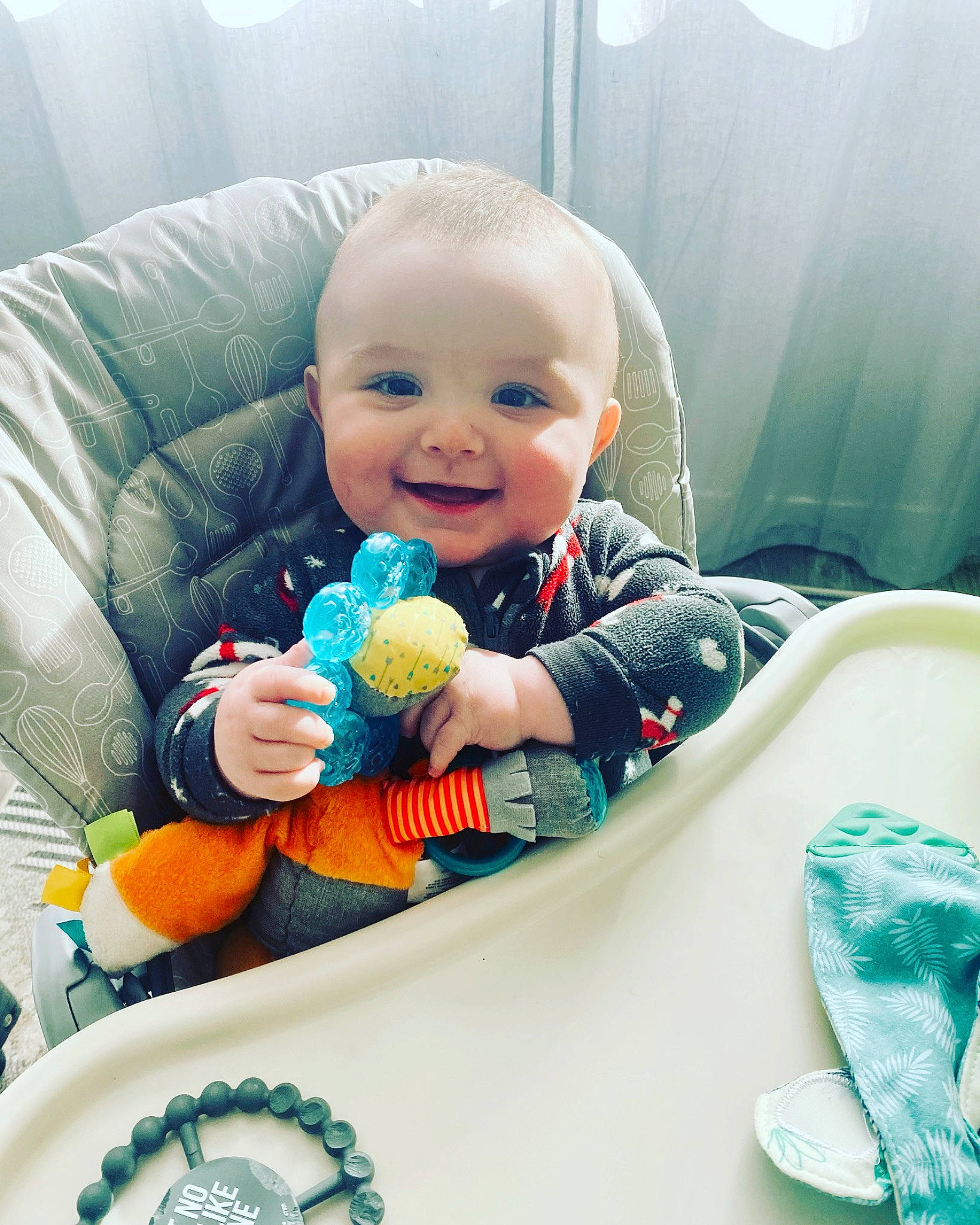 Bradley joined the competition — help win amazing prizes! baby, baby_playing_with_toys, baby_safety, baby_toddler_clothing, cheek, child, comfort, eye, finger, fun, hairstyle, hand, happy, joy, mouth, person, product, skin, smile, thumb