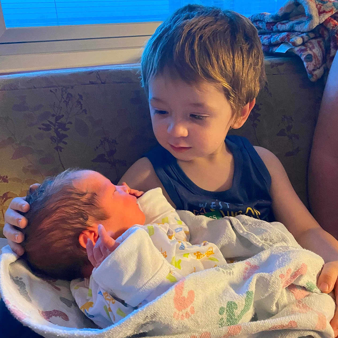 Jackson joined the competition — help win amazing prizes! architecture, baby, blanket, building, childbirth, face, head, hospital, newborn, people, person, photography, portrait, quilt, sleeping
