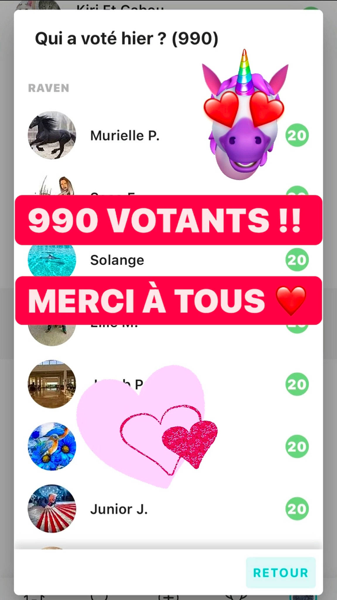 Raven a rejoint le concours — aidez-le/la à gagner de superbes lots ! art, carmine, circle, clip_art, design, font, graphic_design, graphics, happy, heart, illustration, logo, magenta, organism, pink, product, red, screenshot, white