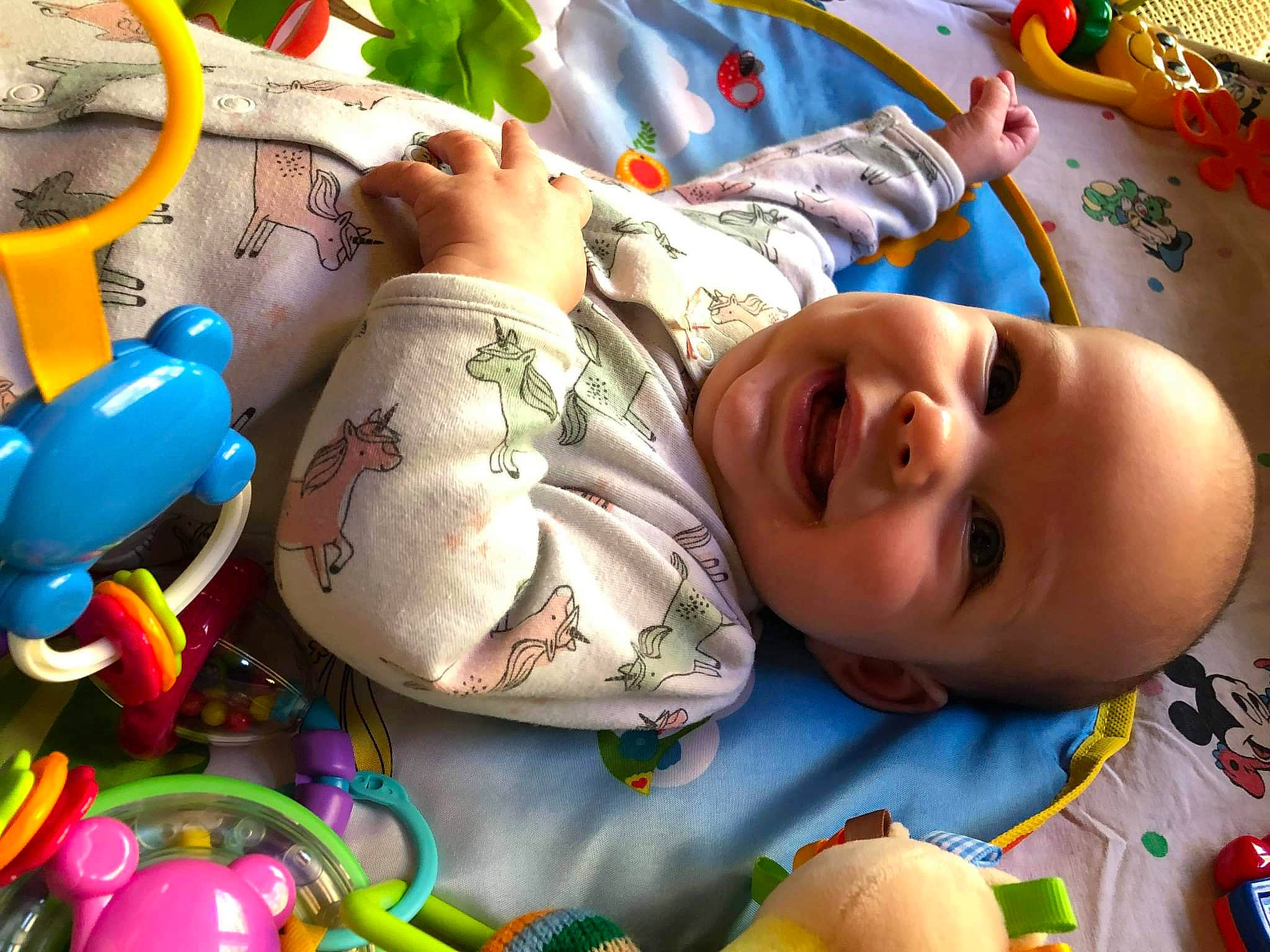 Hayzlee joined the competition — help win amazing prizes! baby, baby_toddler_clothing, cheek, child, event, fun, green, happy, mouth, pattern, person, product, room, skin, smile, snapshot, textile, toddler, toy, white