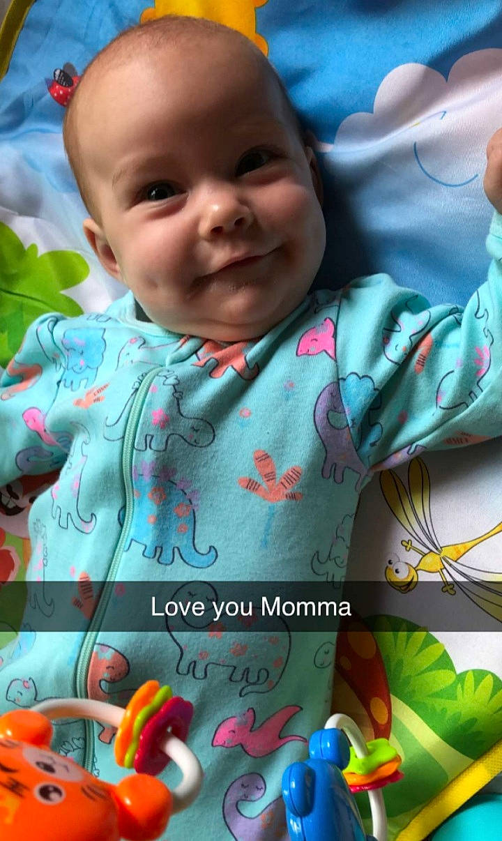 Hayzlee is registered to the contest to win money with this photo: adaptation, baby, baby_toddler_clothing, blue, cheek, child, facial_expression, fun, grass, green, happy, joy, mouth, organ, person, photograph, pink, product, skin, smile