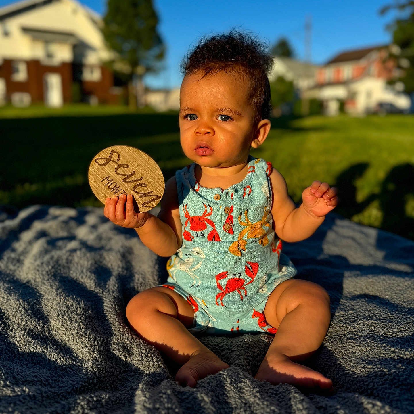 August joined the competition — help win amazing prizes! baby, bodypart, face, finger, food, grass, hand, head, lawn, person, photography, pingpong, pingpongpaddle, plant, portrait, racket, sitting, sphere, sport, sweets