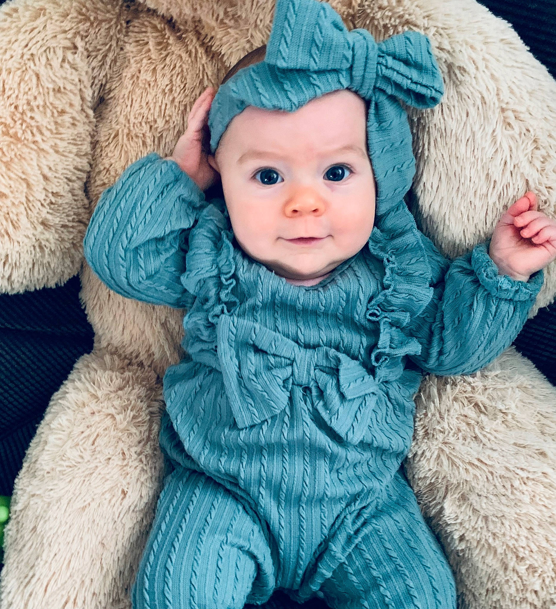 Amara is registered to the contest to win money with this photo: azure, baby, baby_toddler_clothing, cap, child, costume_hat, electric_blue, eye, fur, hat, headgear, headwear, iris, knit_cap, outerwear, person, skin, sleeve, textile, toddler