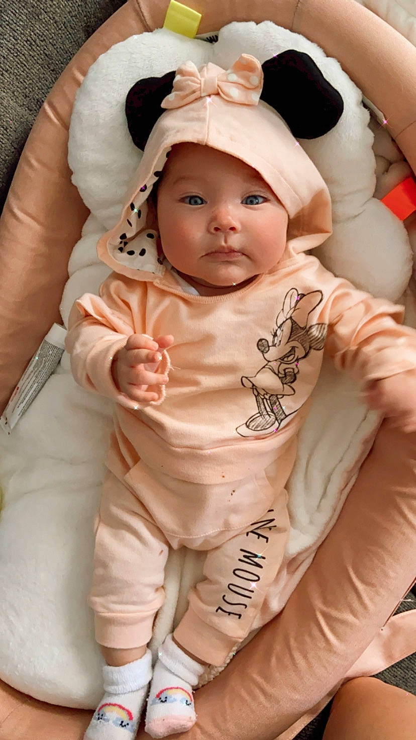 Everleigh is registered to the contest to win money with this photo: baby, baby_products, cheek, child, ear, headwear, person, product, skin, toddler