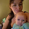 Zoe joined the competition — help win amazing prizes! woman, baby, indoor, portrait, lamp, diapers, bottle, face, person, child, holding, calm, casual, home, parent, infant, expression, lighting, closeup, relaxing
