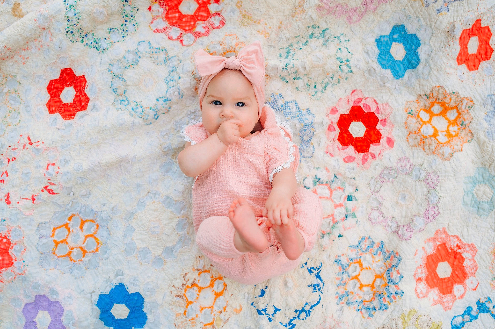 Maeve joined the competition — help win amazing prizes! art, baby, baby_toddler_clothing, child, circle, font, happy, illustration, linens, magenta, pattern, peach, people_in_nature, person, petal, pink, product, textile, toddler, visual_arts
