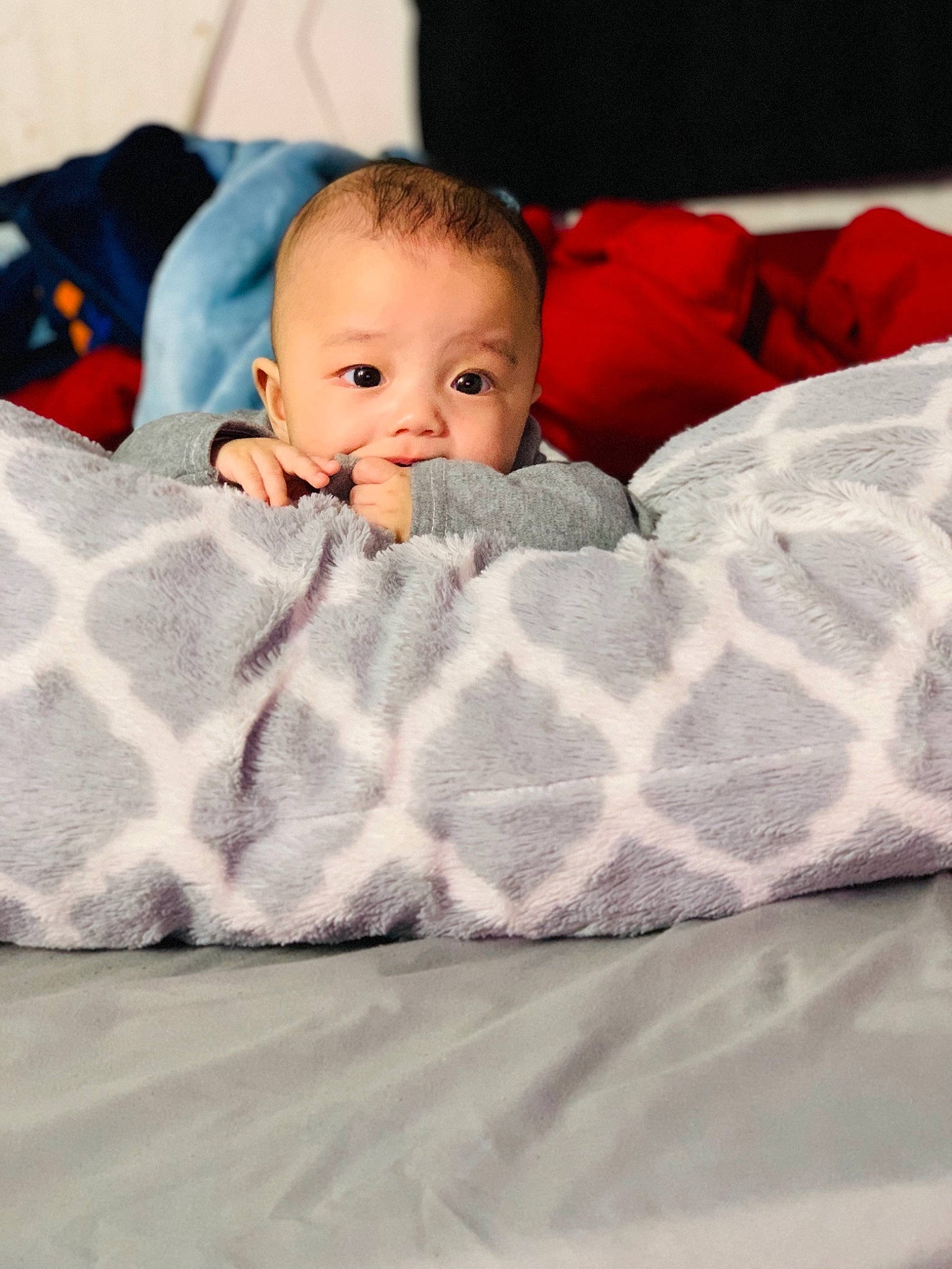 Adrian joined the competition — help win amazing prizes! baby, bed_sheet, bedding, bedtime, blanket, cheek, child, comfort, furniture, head, linens, person, room, skin, textile, toddler